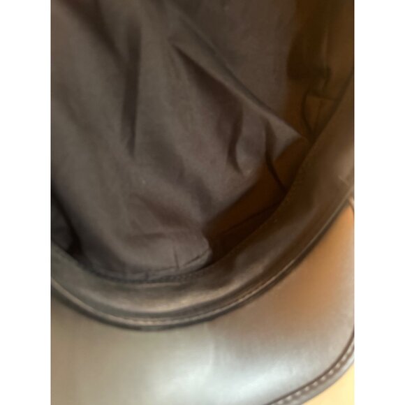 Black Faux Leather Rhinestone Embellished Baker Boy Hat Biker Moto One Size - Picture 5 of 5